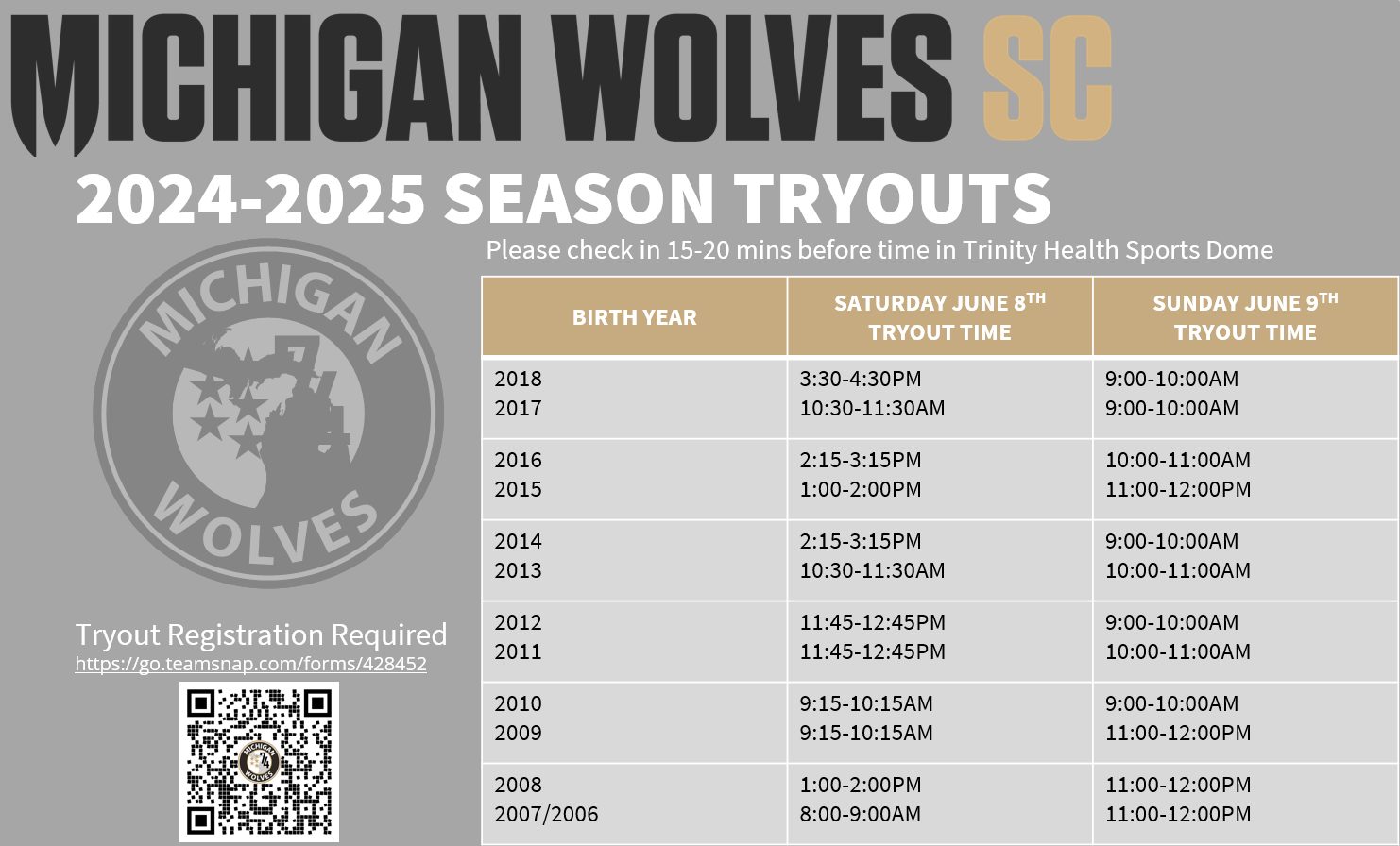 Tryout Times 2024