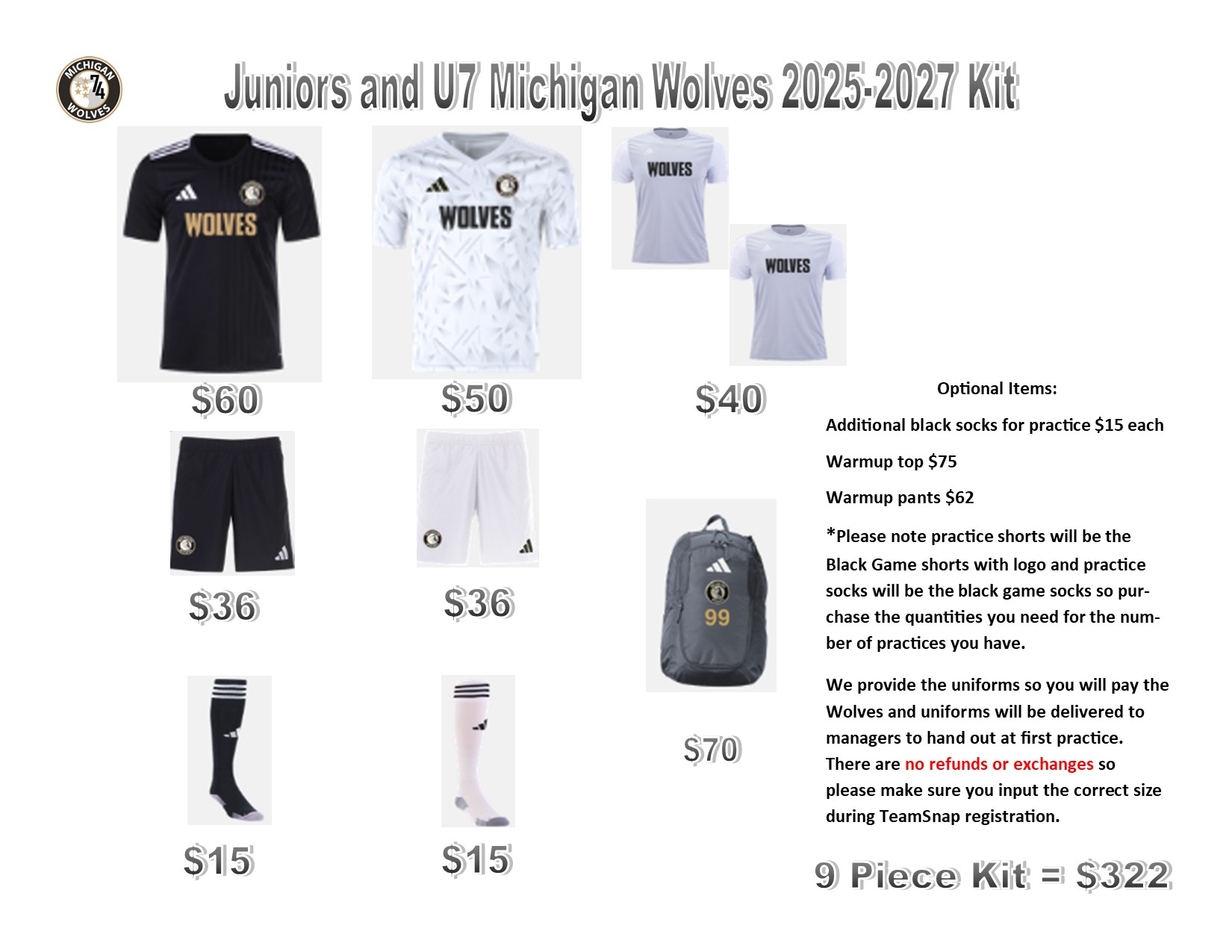 2025 Junior Uniform Kit 2025 Junior Uniform Kit