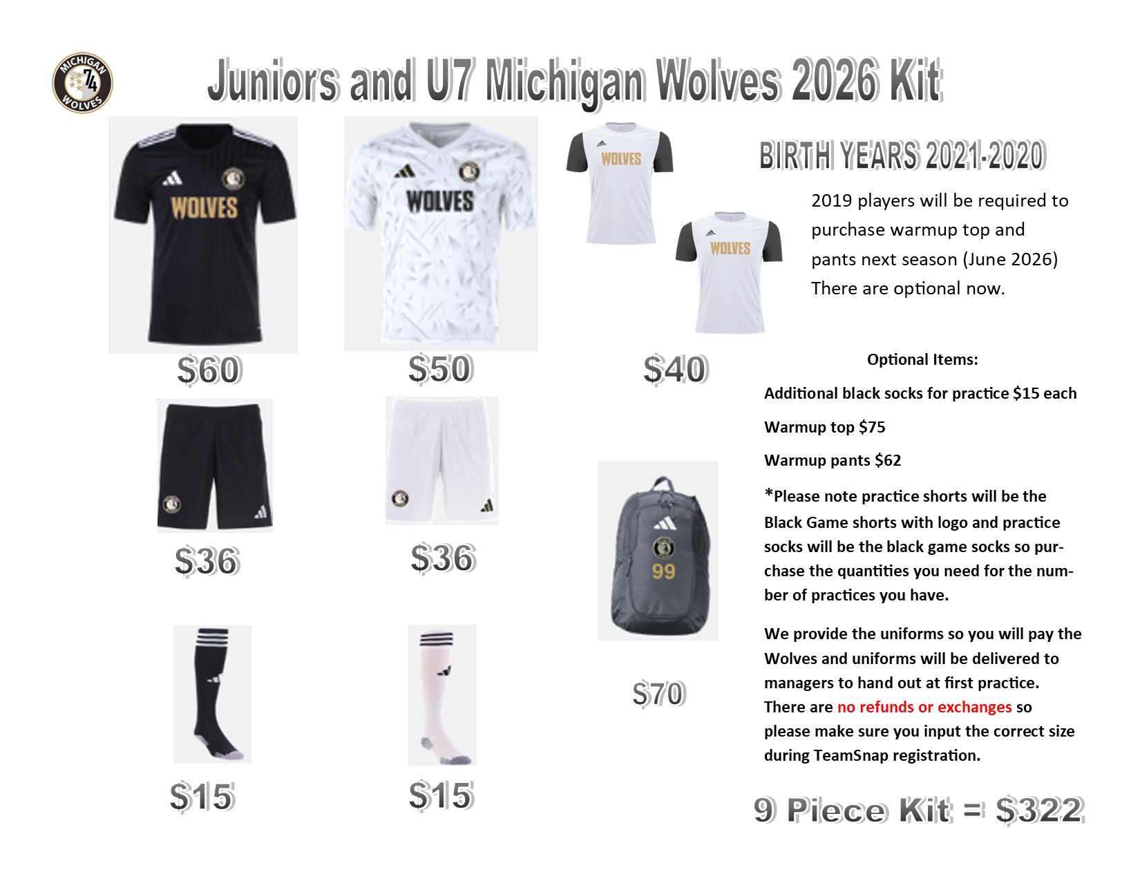 2026 Uniform Kit Jr