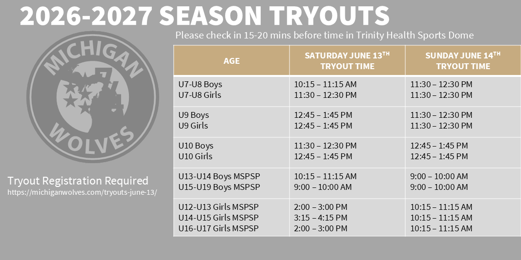 June Tryout Times
